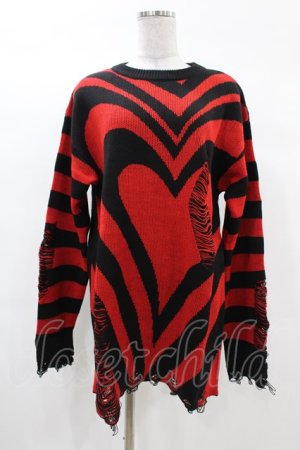 画像: KILL STAR / Libi Sweater XS 黒×赤 H-25-03-09-059-SL-TO-KB-OS