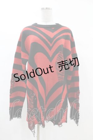 画像: KILL STAR / Libi Sweater XS 黒×赤 H-25-03-09-062-SL-TO-KB-OS