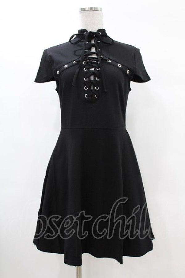 画像1: KILL STAR / Tied Up Skater Dress S ブラック H-25-03-09-007-SL-OP-KB-ZH (1)