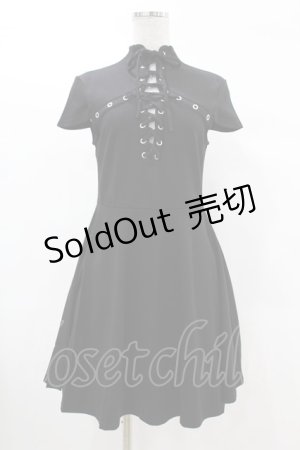 画像: KILL STAR / Tied Up Skater Dress S ブラック H-25-03-09-008-SL-OP-KB-OS