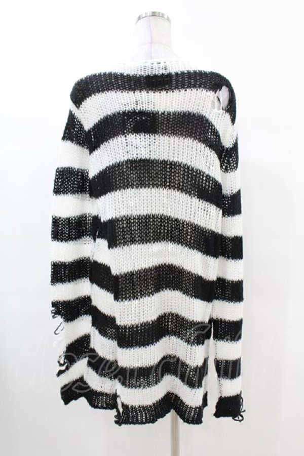 画像2: KILL STAR / Pugsley Knit Sweater S 黒×白 H-25-03-09-010-SL-TO-KB-OS (2)