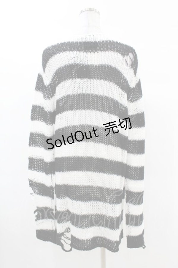 画像2: KILL STAR / Pugsley Knit Sweater S 黒×白 H-25-03-09-011-SL-TO-KB-ZY (2)