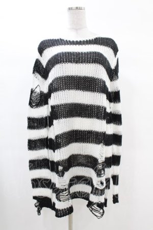 画像: KILL STAR / Pugsley Knit Sweater S 黒×白 H-25-03-09-012-SL-TO-KB-ZH