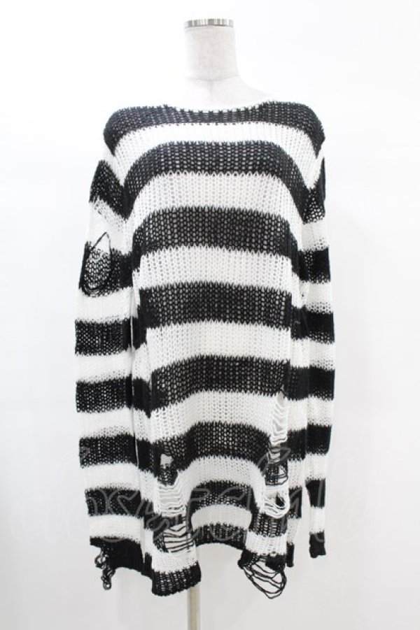 画像1: KILL STAR / Pugsley Knit Sweater S 黒×白 H-25-03-09-012-SL-TO-KB-ZH (1)