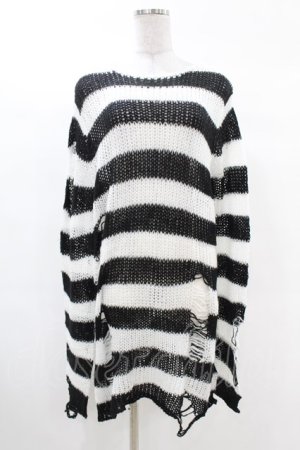 画像: KILL STAR / Pugsley Knit Sweater S 黒×白 H-25-03-09-014-SL-TO-KB-ZH