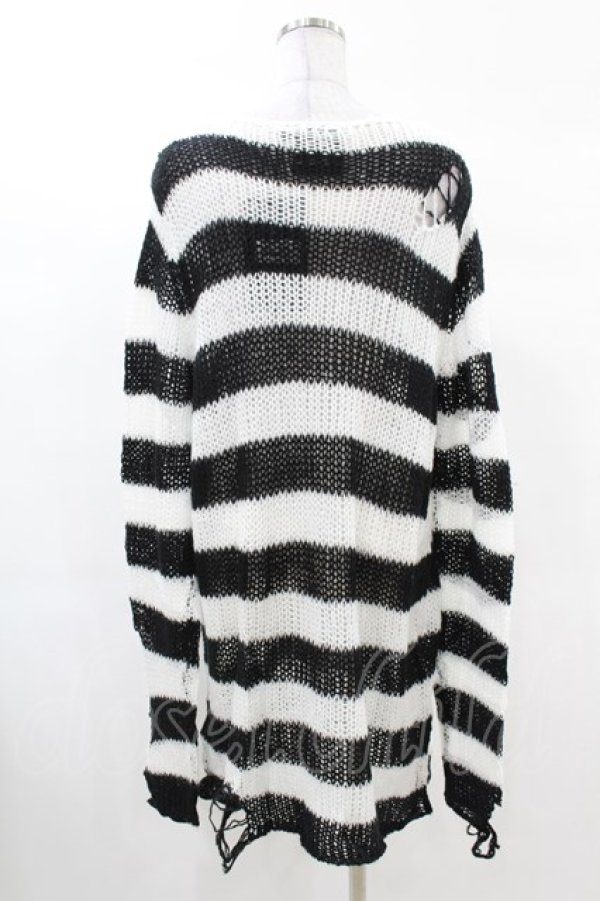 画像2: KILL STAR / Pugsley Knit Sweater S 黒×白 H-25-03-09-014-SL-TO-KB-ZH (2)