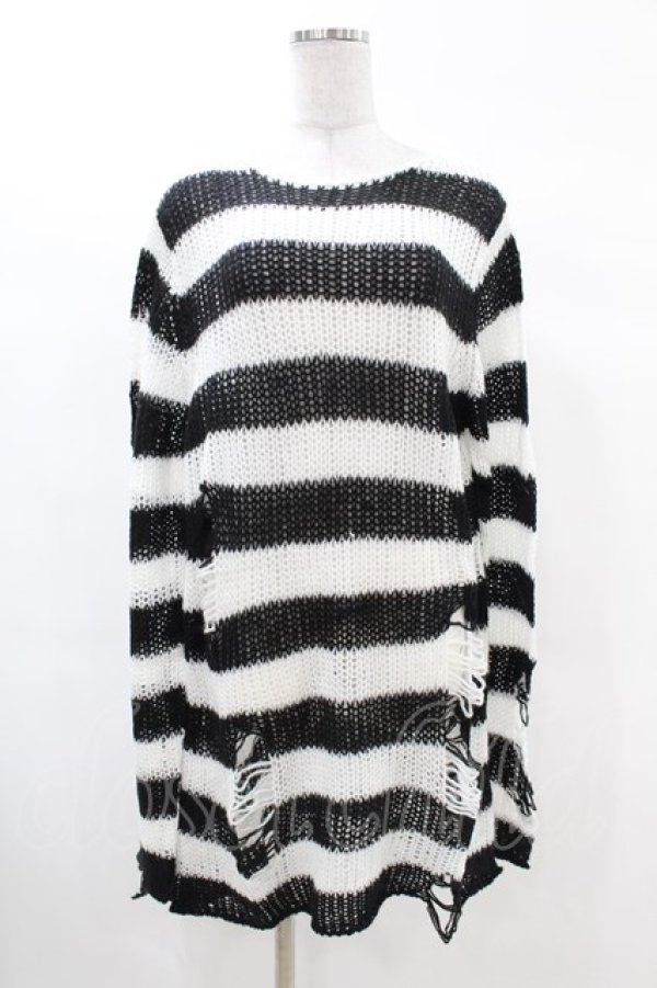 画像1: KILL STAR / Pugsley Knit Sweater S 黒×白 H-25-03-09-015-SL-TO-KB-ZH (1)