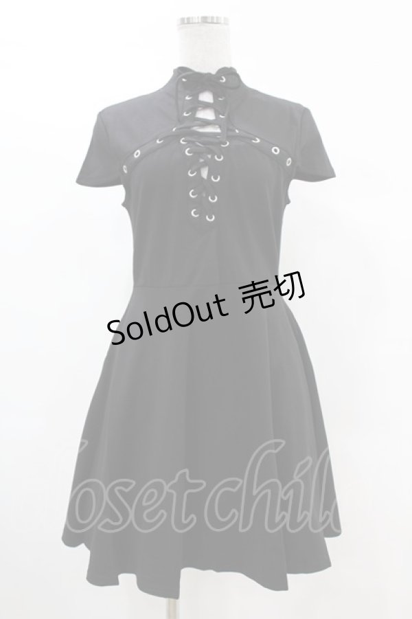 画像1: KILL STAR / Tied Up Skater Dress S ブラック H-25-03-09-002-SL-OP-KB-ZS (1)