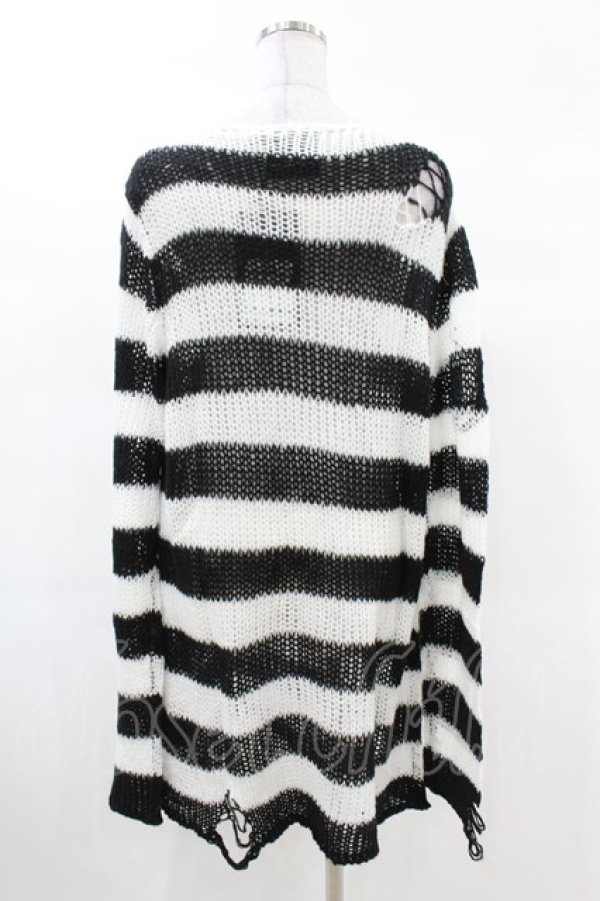 画像2: KILL STAR / Pugsley Knit Sweater S 黒×白 H-25-03-09-015-SL-TO-KB-ZH (2)