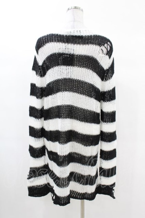 画像2: KILL STAR / Pugsley Knit Sweater S 黒×白 H-25-03-09-016-SL-TO-KB-ZH (2)