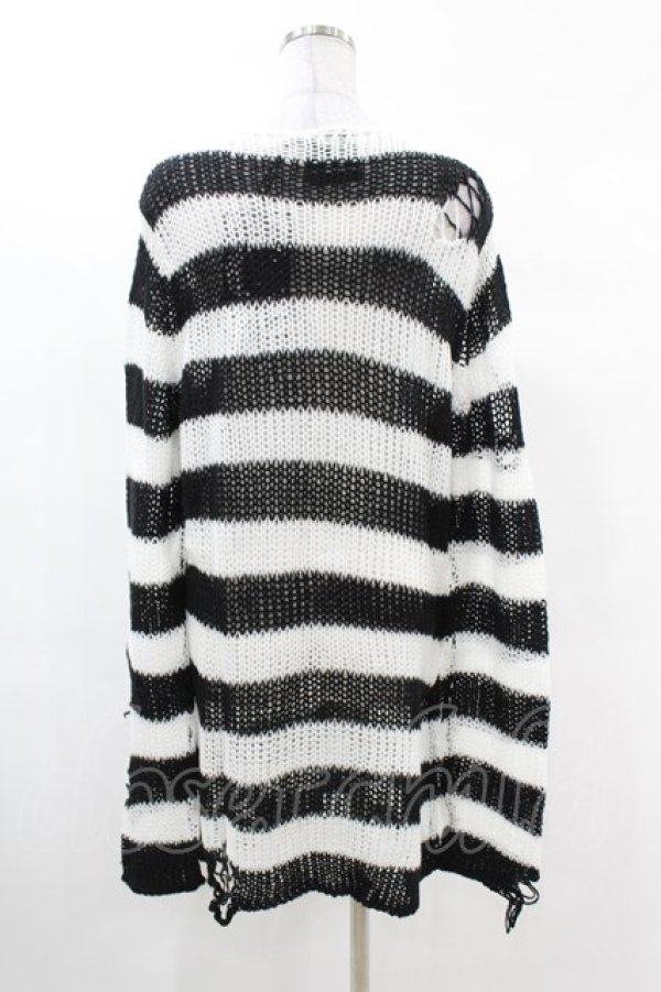 画像2: KILL STAR / Pugsley Knit Sweater S 黒×白 H-25-03-09-017-SL-TO-KB-ZH (2)