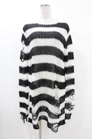 画像: KILL STAR / Pugsley Knit Sweater S 黒×白 H-25-03-09-018-SL-TO-KB-ZH