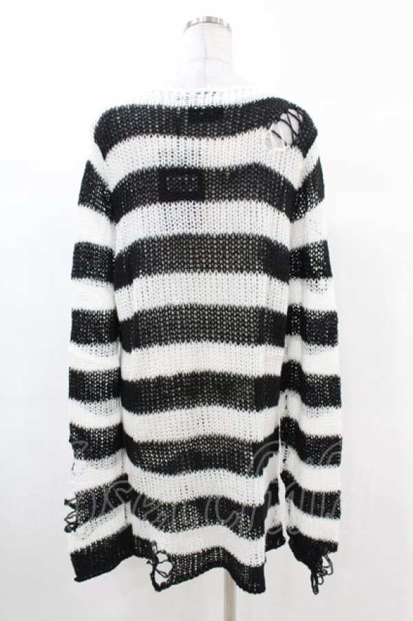 画像2: KILL STAR / Pugsley Knit Sweater S 黒×白 H-25-03-09-018-SL-TO-KB-ZH (2)