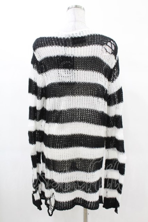 画像2: KILL STAR / Pugsley Knit Sweater XS 黒×白 H-25-03-09-019-SL-TO-KB-OS (2)