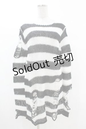 画像: KILL STAR / Pugsley Knit Sweater XS 黒×白 H-25-03-09-021-SL-TO-KB-ZH