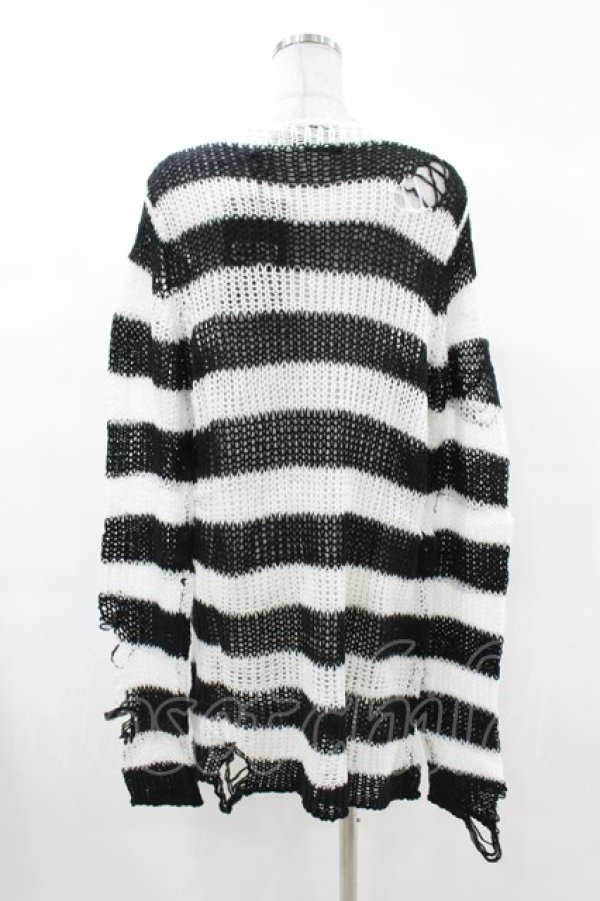 画像2: KILL STAR / Pugsley Knit Sweater XS 黒×白 H-25-03-09-023-SL-TO-KB-ZH (2)