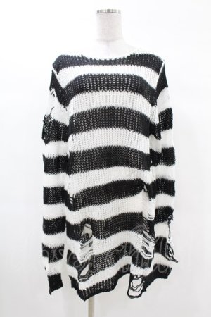 画像: KILL STAR / Pugsley Knit Sweater XS 黒×白 H-25-03-09-024-SL-TO-KB-ZH