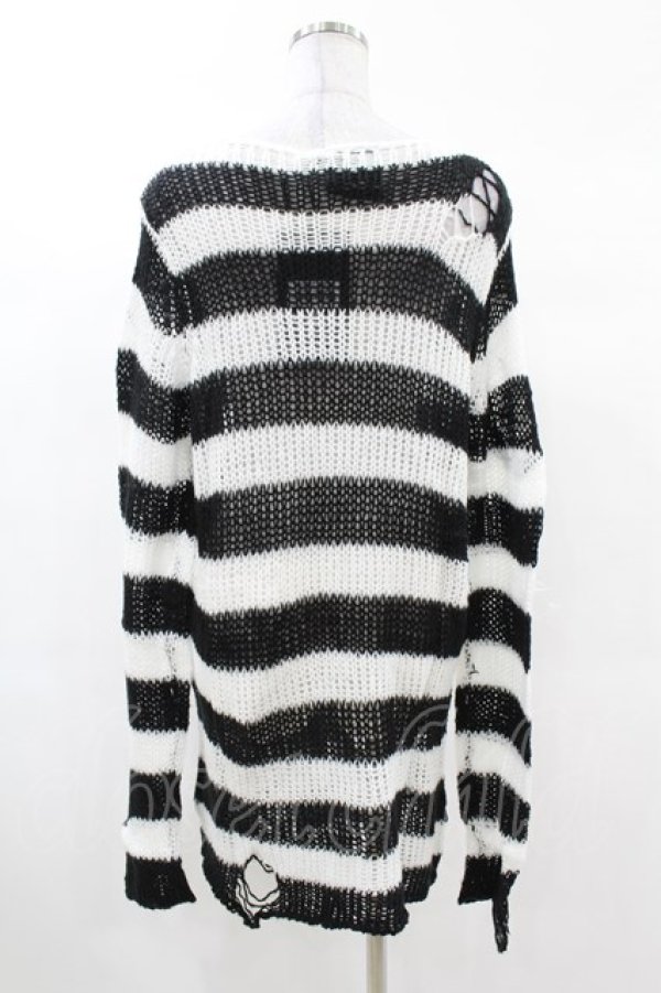 画像2: KILL STAR / Pugsley Knit Sweater XS 黒×白 H-25-03-09-024-SL-TO-KB-ZH (2)