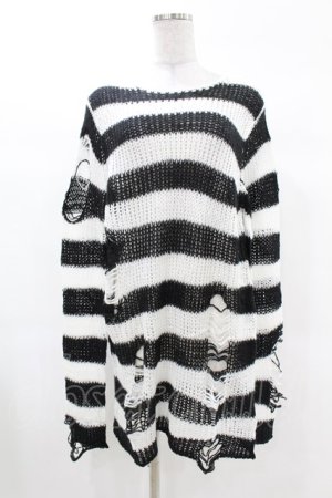画像: KILL STAR / Pugsley Knit Sweater XS 黒×白 H-25-03-09-025-SL-TO-KB-ZH
