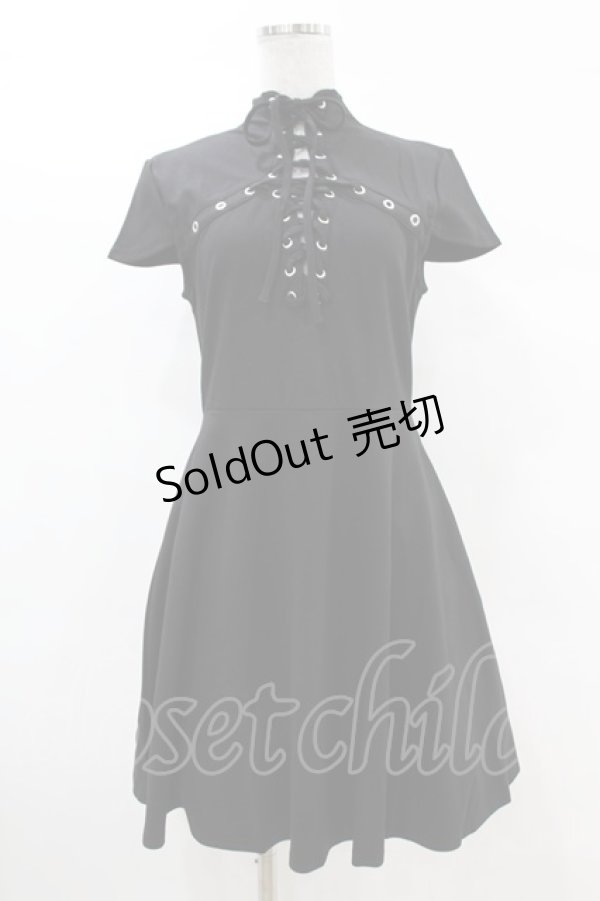 画像1: KILL STAR / Tied Up Skater Dress S ブラック H-25-03-09-003-SL-OP-KB-ZH (1)