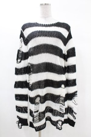 画像: KILL STAR / Pugsley Knit Sweater XS 黒×白 H-25-03-09-026-SL-TO-KB-ZH