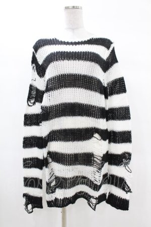 画像: KILL STAR / Pugsley Knit Sweater XS 黒×白 H-25-03-09-027-SL-TO-KB-ZH
