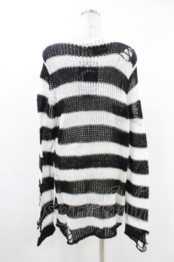 画像2: KILL STAR / Pugsley Knit Sweater XS 黒×白 H-25-03-09-027-SL-TO-KB-ZH (2)