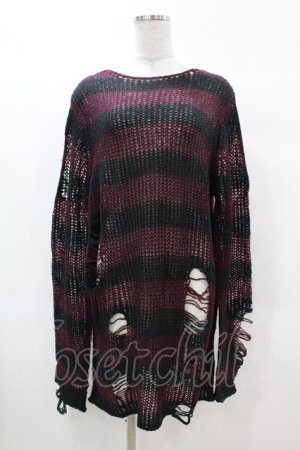 画像: KILL STAR / Cassius Knit Sweater S 黒×ダークパープル H-25-03-09-029-SL-TO-KB-ZI