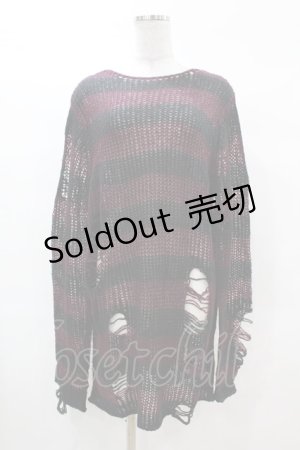 画像: KILL STAR / Cassius Knit Sweater S 黒×ダークパープル H-25-03-09-029-SL-TO-KB-ZI
