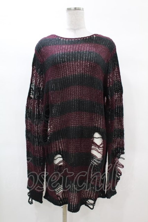 画像1: KILL STAR / Cassius Knit Sweater S 黒×ダークパープル H-25-03-09-029-SL-TO-KB-ZI (1)