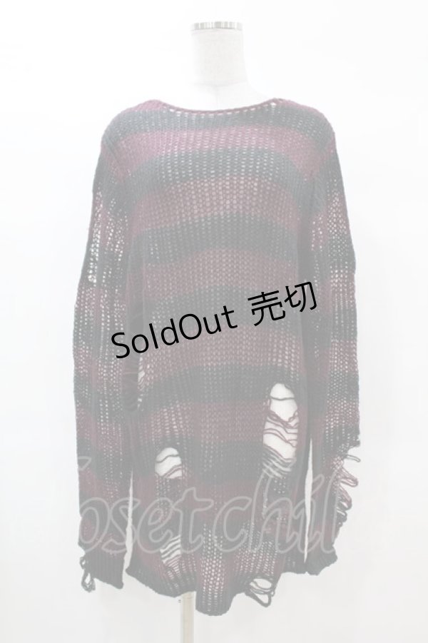 画像1: KILL STAR / Cassius Knit Sweater S 黒×ダークパープル H-25-03-09-029-SL-TO-KB-ZI (1)