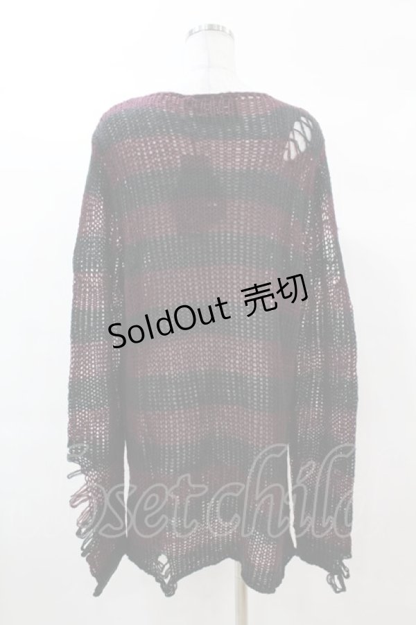 画像2: KILL STAR / Cassius Knit Sweater S 黒×ダークパープル H-25-03-09-029-SL-TO-KB-ZI (2)