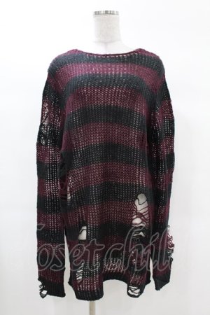 画像: KILL STAR / Cassius Knit Sweater S 黒×ダークパープル H-25-03-09-030-SL-TO-KB-OS