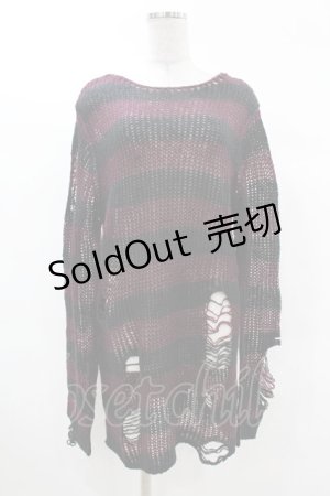 画像: KILL STAR / Cassius Knit Sweater S 黒×ダークパープル H-25-03-09-031-SL-TO-KB-ZI