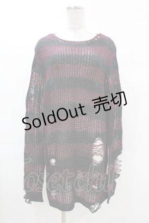 画像: KILL STAR / Cassius Knit Sweater S 黒×ダークパープル H-25-03-09-032-SL-TO-KB-ZH