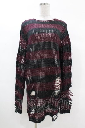 画像: KILL STAR / Cassius Knit Sweater XS 黒×ダークパープル H-25-03-09-033-SL-TO-KB-ZH