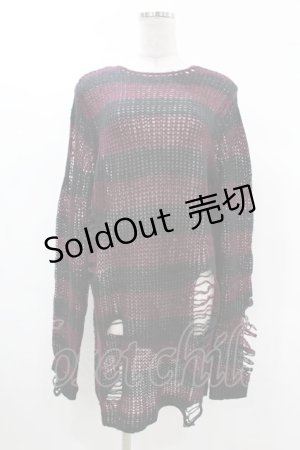 画像: KILL STAR / Cassius Knit Sweater XS 黒×ダークパープル H-25-03-09-033-SL-TO-KB-ZH
