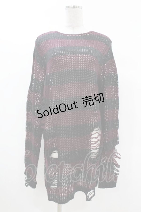 画像1: KILL STAR / Cassius Knit Sweater XS 黒×ダークパープル H-25-03-09-033-SL-TO-KB-ZH (1)