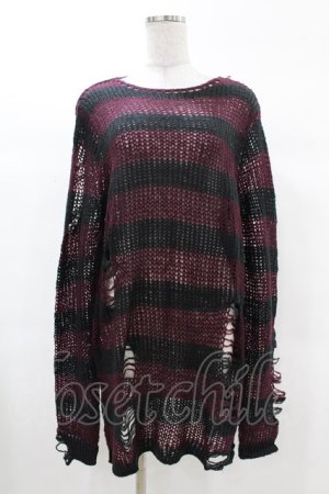 画像: KILL STAR / Cassius Knit Sweater XS 黒×ダークパープル H-25-03-09-034-SL-TO-KB-ZH