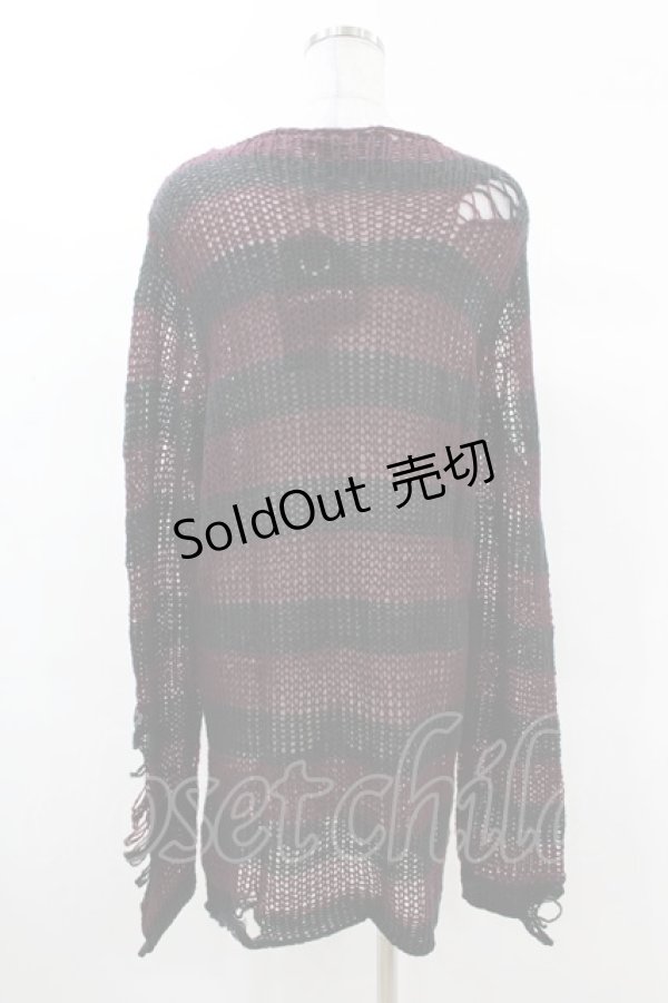 画像2: KILL STAR / Cassius Knit Sweater XS 黒×ダークパープル H-25-03-09-034-SL-TO-KB-ZH (2)