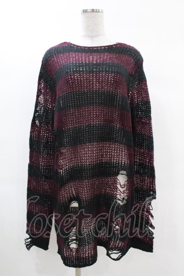 画像1: KILL STAR / Cassius Knit Sweater XS 黒×ダークパープル H-25-03-09-035-SL-TO-KB-ZH (1)