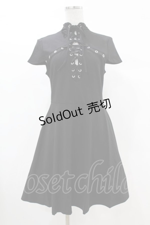 画像1: KILL STAR / Tied Up Skater Dress S ブラック H-25-03-09-004-SL-OP-KB-ZI (1)