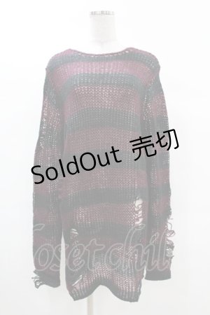 画像: KILL STAR / Cassius Knit Sweater XS 黒×ダークパープル H-25-03-09-036-SL-TO-KB-ZH