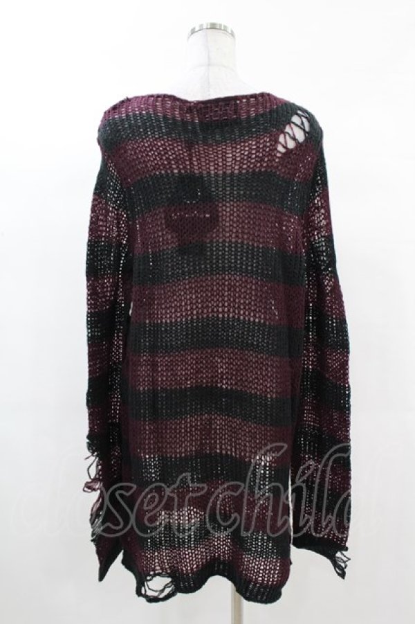 画像2: KILL STAR / Cassius Knit Sweater XS 黒×ダークパープル H-25-03-09-036-SL-TO-KB-ZH (2)