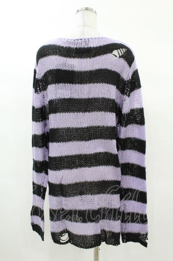 画像2: KILL STAR / Lavendar Mist Knit Sweater M 黒×ラベンダー H-25-03-09-038-SL-TO-KB-ZH (2)