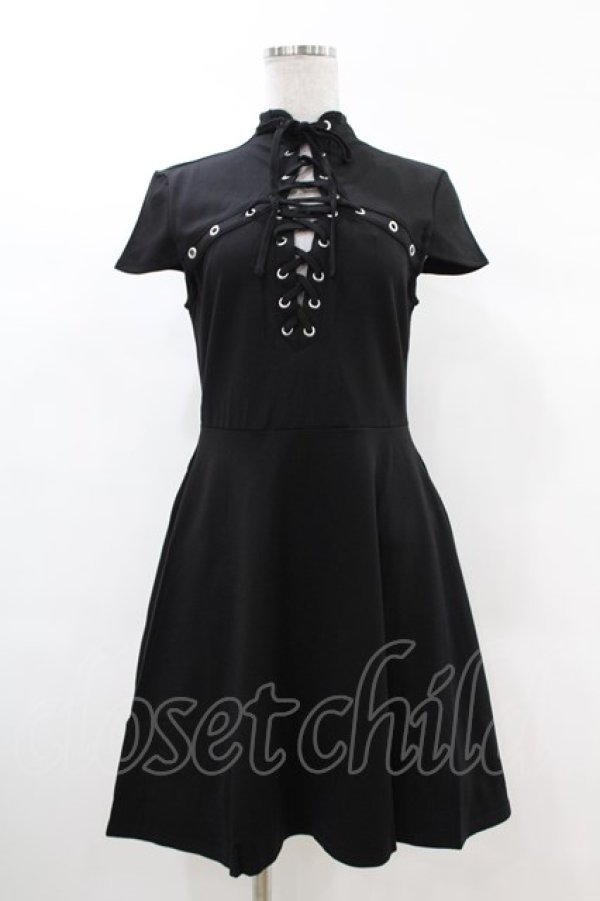 画像1: KILL STAR / Tied Up Skater Dress S ブラック H-25-03-09-005-SL-OP-KB-ZH (1)