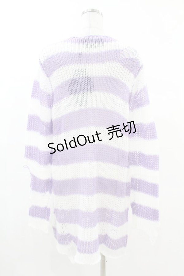画像2: KILL STAR / Viola Knit Sweater XS ホワイト×パープル H-25-03-09-048-SL-TO-KB-ZI (2)