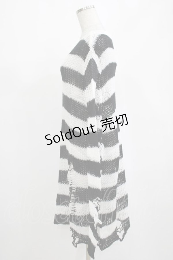 画像2: 【SALE】KILL STAR / Pugsley Knit Sweater M 黒×白 H-25-03-10-033-SL-TO-KB-ZT238 (2)