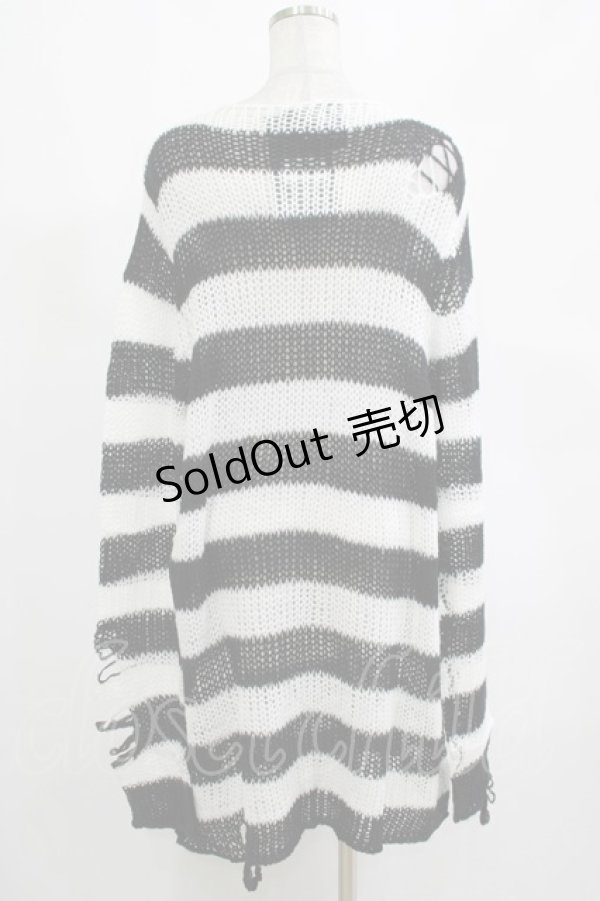 画像3: 【SALE】KILL STAR / Pugsley Knit Sweater M 黒×白 H-25-03-10-033-SL-TO-KB-ZT238 (3)