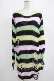 画像1: KILL STAR / Liqorice Knit Sweater M 黒×ピンク×ミント×イエロー H-25-03-10-035-SL-TO-KB-ZH (1)